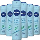 Nivea Energy Fresh Quick Dry Deodorant Anti-perspirant - Deodorant - 6 x 150 ml - Voordeelverpakking