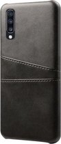 Samsung Galaxy A50 Card Backcover | Zwart | Hoesje | Hoogwaardige PU Leren Wallet | Pasjeshouder