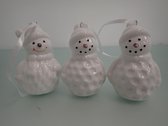 Sneeuwpop kerstbal set (3 stuks)