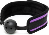 Bâillon de balle confortable - noir / violet - réglable