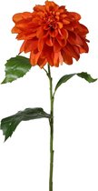 Viv! Home Luxuries Dahlia groot - zijden bloem - oranje - 79cm - topkwaliteit