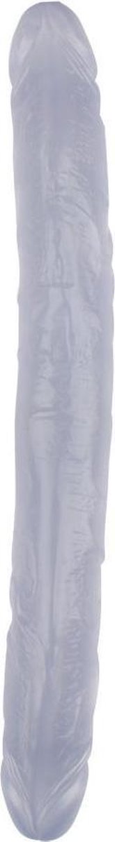 Dubbele dildo 32,5 cm - transparant