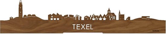 Standing Skyline Texel Notenhout - 40 cm - Woon decoratie om neer te zetten en om op te hangen - Meer steden beschikbaar - Cadeau voor hem - Cadeau voor haar - Jubileum - Verjaardag - Housewarming - Aandenken aan stad - WoodWideCities