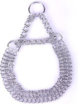 Collar met drie rijen ketting - zilver