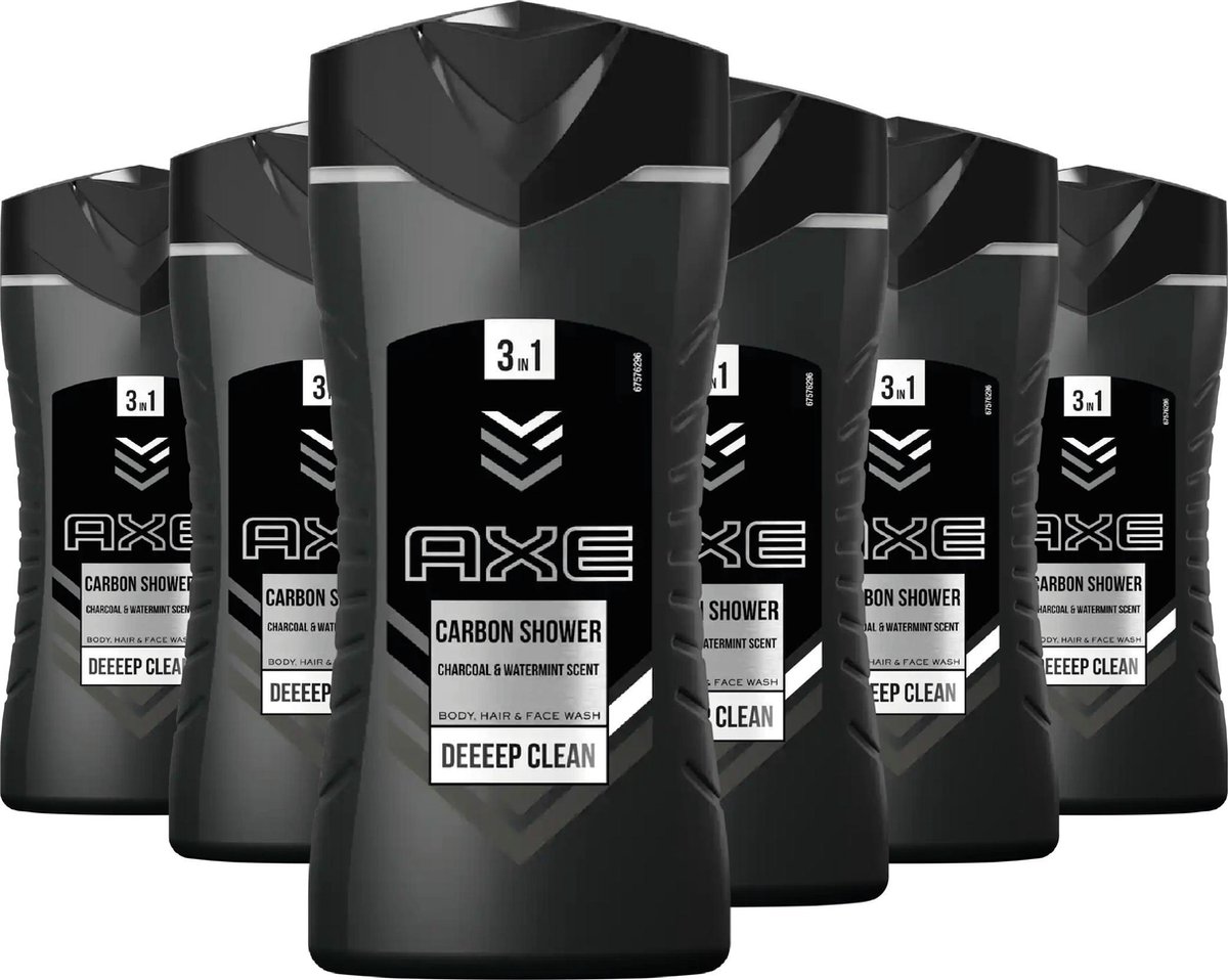 Axe Douchegel Deep Clean Carbon 3 in 1 Showergel 6 x 250