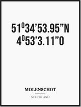 Poster/kaart MOLENSCHOT met coördinaten