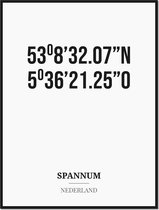 Poster/kaart SPANNUM met coördinaten