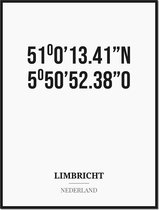 Poster/kaart LIMBRICHT met coördinaten
