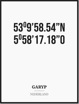 Poster/kaart GARYP met coördinaten