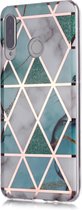 Coverup Marble Design TPU Back Cover - Geschikt voor Huawei P30 Lite Hoesje - Mint