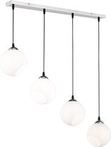 LED Hanglamp - Trion Klino - E27 Fitting - 4-lichts - Rond - Mat Chroom - Aluminium - BSE