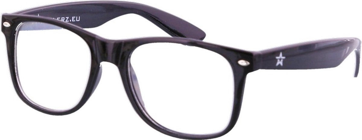 Nerd Bril Zonder Sterkte - Nerdbril Zwart - Bril Heldere Doorzichtige Glazen - Bril Zonder Sterkte - Merkloos