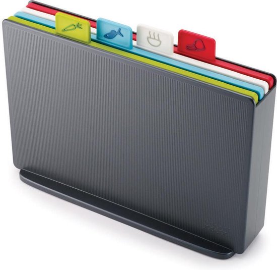 Joseph Joseph Index Snijplankenset - Incl. Houder - 30 x 20 cm - 4 Stuks - Graphite Joseph Joseph Index Snijplankenset - Incl. Houder - 30 x 20 cm - 4 Stuks - Graphite