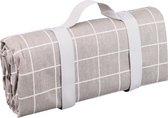 Picknickkleed Grijs Wit Geruit - extra groot formaat - waterbestendige onderkant