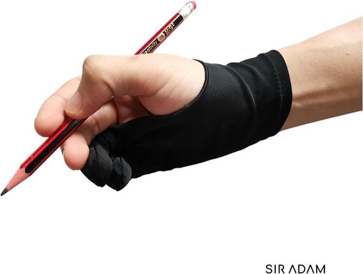 Sir Adam - Flexibele Tekenhandschoen - Teken handschoen - Drawing Glove - Artist Glove - Tablet Handschoen - Tablet Glove - Digital art - Wacom Tekentablet - Wacom - Sir Adam