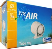IVC Air buisventilator | Tube 125 | Ø 125 mm | capaciteit 185 m³ / uur | geschikt voor ruimtes tot 14 m² | wit