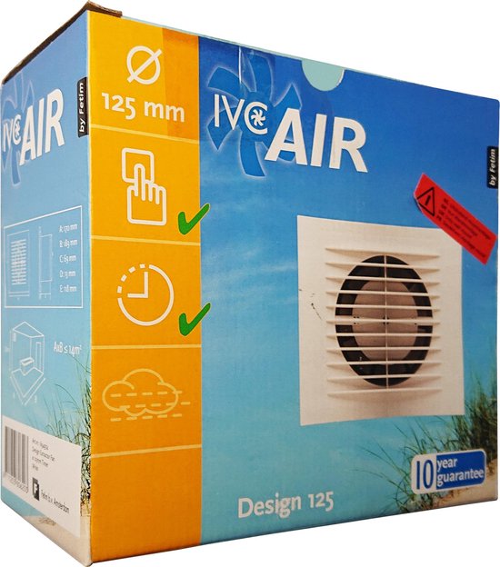 Escalera Productivo unos pocos IVC Air inbouw ventilator 125 mm wit IVC Air ventilator | Design 125 | Ø  125 mm |... | bol.com