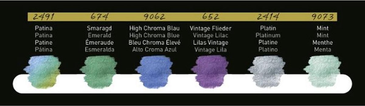 FINETEC® Parelmoer aquarelverf set Cool | 5 parelmoerkleuren + 1 Flip-Flop kleur — afbeelding 2