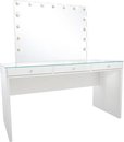 Bright Beauty Vanity hollywood make up tafel - kaptafel - met verlichting - 3 lades - wit