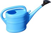1x Lichtblauwe gieter met broeskop 10 liter - Tuin/tuinier benodigdheden - Planten water geven - Gieters lichtblauw