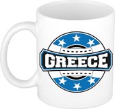 Greece / Griekenland embleem theebeker / koffiemok van keramiek - 300 ml - Griekenland landen thema - supporter bekers / mokken