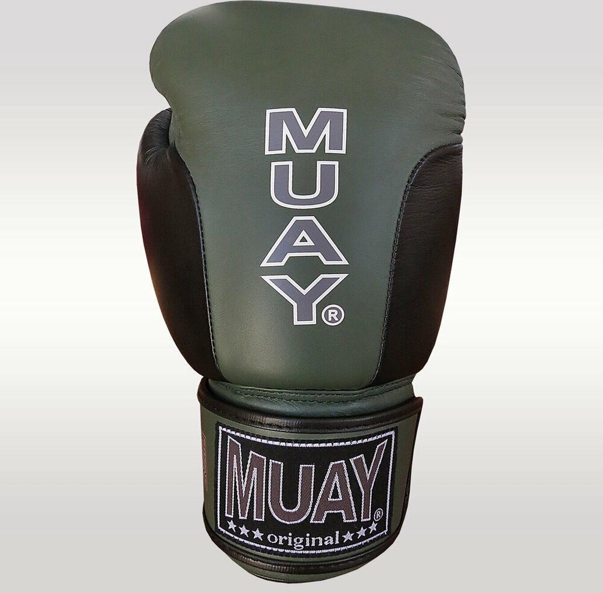 Muay Premium Bokshandschoenen Army-Line - Zwart/Legergroen - 12oz