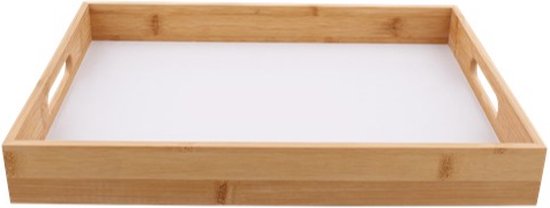 Bamboe dienblad - bruin - 38 x 28 cm