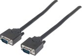 Manhattan 311731 VGA-kabel VGA Aansluitkabel VGA-stekker 15-polig, VGA-stekker 15-polig 1.80 m Zwart Schroefbaar