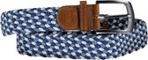 DNR Stretch riem - Licht Blauw met strepen 105 CM