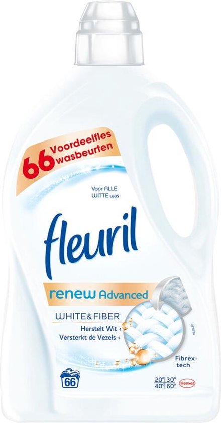 4x Fleuril Wasmiddel White & Fiber 3,9 liter