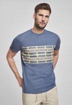 Urban Classics Heren Tshirt -M- Inka Pattern Blauw