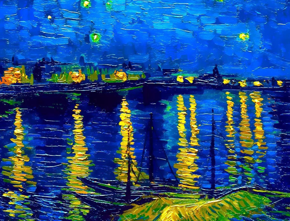 Nuit étoilée au-dessus du Rhône par Van Gogh | Un incontournable du
