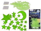 Glow in the dark sterren stars sterrenhemel babykamer kinderkamer inclusief maan 24 dlg