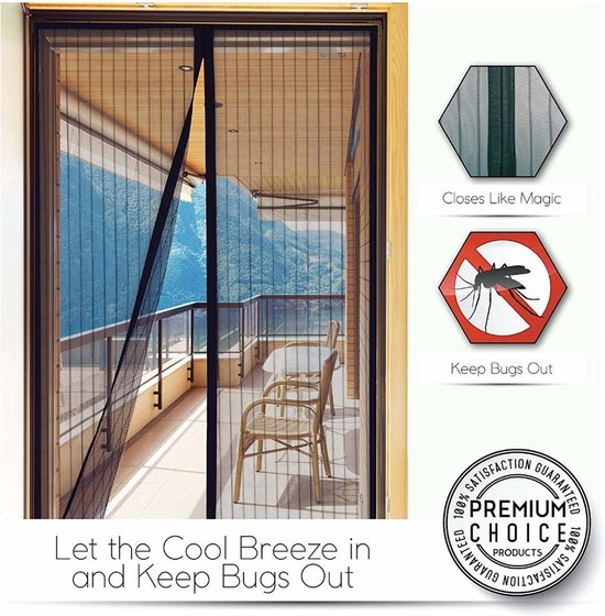 2pcs Protection Insectes Rideau Moustiquaire Porte Insectes Rideau 210 x 90 cm 