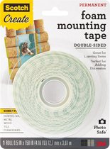 Scotch - Foam Montage tape - Wit - 1.27cm x 3.81m