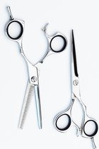 PROMO! Beautytools PREMIUM LINE Professionele Kappersschaar rechtshandig SET -  Haarschaar TitanCut voor dik haar + Uitdunschaar PerfectThin