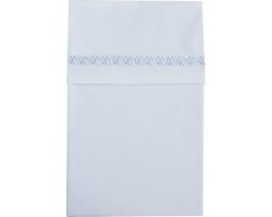 Cottonbaby ledikantlaken - bloemrand - wit - 120x150 cm