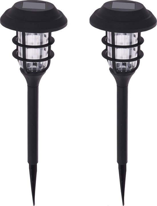 2x tuinlampen zwart op - kunststof -... | bol.com