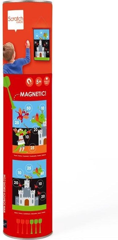 Thumbnail van een extra afbeelding van het spel Scratch Magnetisch Dartspel 40 X 31 Cm Ridder