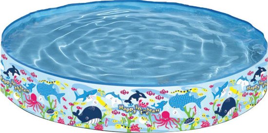 Kinder Opzetzwembad Walvis Rond - 150x25cm - Opzetzwembad voor kinderen - Walvis print opzetzwembad - Rond opzetzwembad