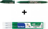 Pilot Groene FriXion Ball 1.0mm Uitwisbare Pen + 3 stuks Navul inkt set