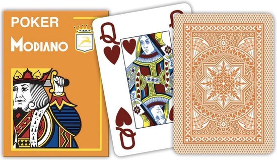 Thumbnail van een extra afbeelding van het spel Modiano poker speelkaarten rood 2 index