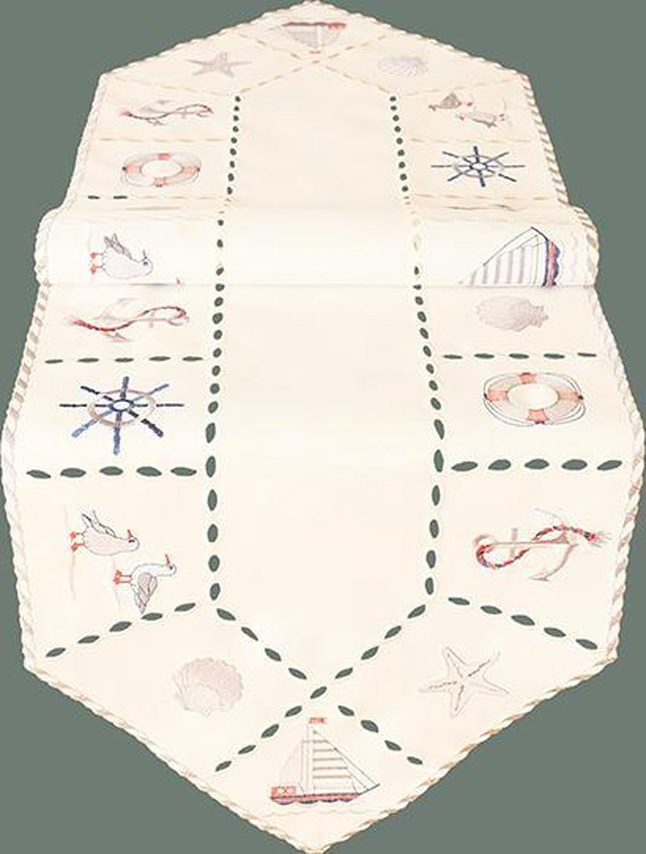 Tafelloper - Maritiem - Boten - Haven - Zeilen - Zeilboot - Loper 140x45 cm