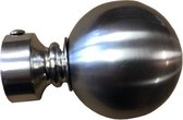 Intensions Classic roede eindknop bol - 20 mm doorsnede - 2 stuks - oud/antiek zilver