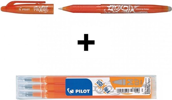 PILOT - Set van 2 FriXion Ball 07 1 set van 6 vullingen 1 gum - Uitwisbare gelinkt - Ergonomische en navulbare rollerbalpen - Blauw - Medium punt