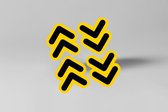 Social Distancing Corona raam,- en vloersticker set “Pijlen contour" 4 stickers per vel 9,5cm x 10,5cm - Antislip, verplaatsbaar en laat geen lijmresten achter - 3 vellen per set