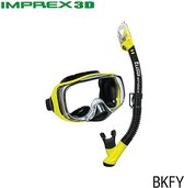TUSAsport Snorkelmasker Duikbril Snorkelset Imprex 3D dry UC3325 - Zwart/Geel