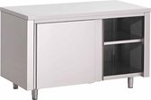 Gastro-Inox RVS werkbank 1000(l)x600(d)x850(h)mm met schuifdeuren