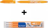 Pilot Abrikoos FriXion Ball 0.7mm Uitwisbare Pen + 3 stuks Navul inkt set
