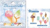 "Dessert Cake" sticker packs | 30 stickers | Donker Blauw | cadeau – kado – geschenk – gift – verjaardag – verassing – feestdag – versiering – decoratie - koek - gebak - toetje - v